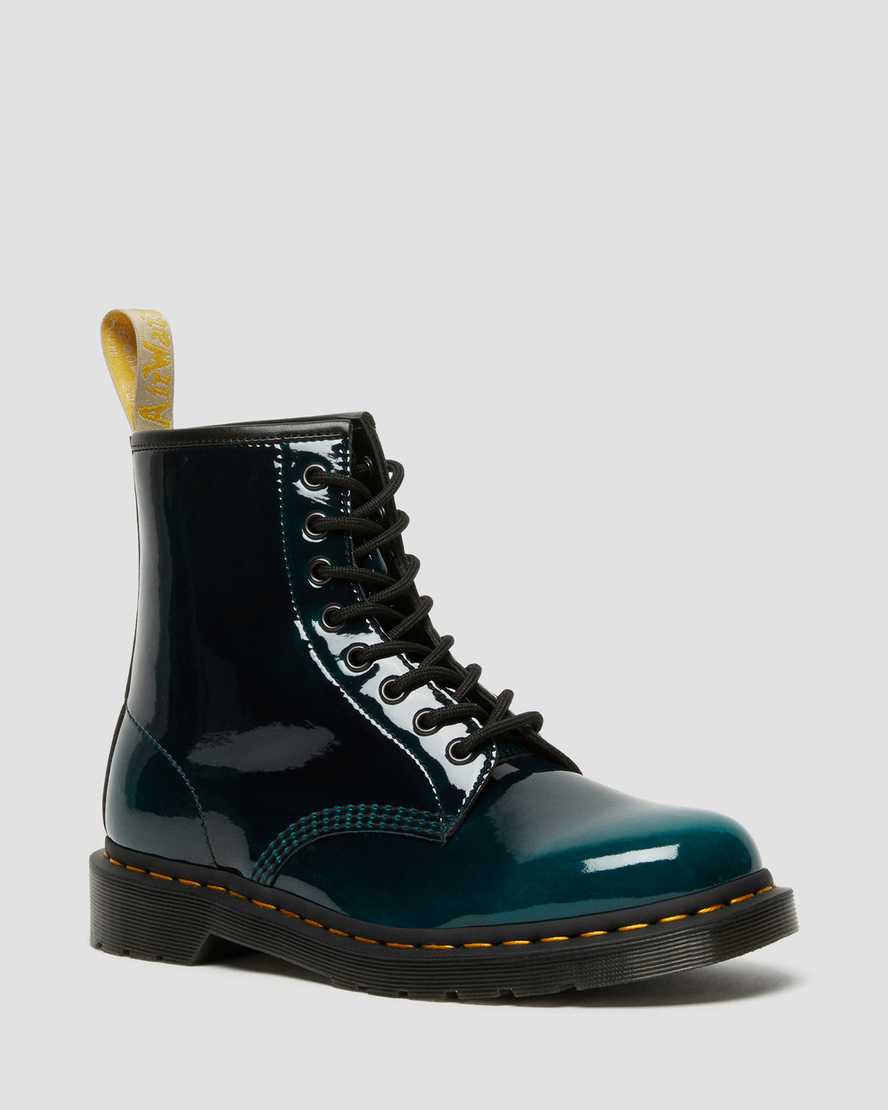 Dr. Martens Vegan 1460 Gloss Erkek Bağcıklı Bot - Bot Siyah/Yeşil |TGHJE3068|